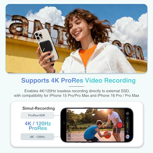 Image of Bestoss 512GB Portable Magnetic SSD, 4K 120fps ProRes HDR Record & Store | External Storage SSD up To 2000MB /s, External SSD Compatible with MagSafe for iPhone 17 /16 /15 Series, Tablets, PC, Black