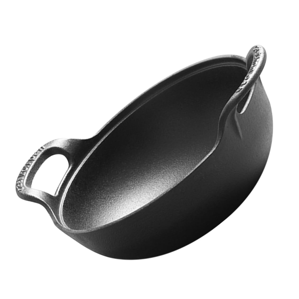 Mipcase Cast Iron Camping Cooker Pot Non-coating Ergonomic Side Handles Even Heating for Outdoor Cooking Hiking Picnics Easy to Clean Skillet