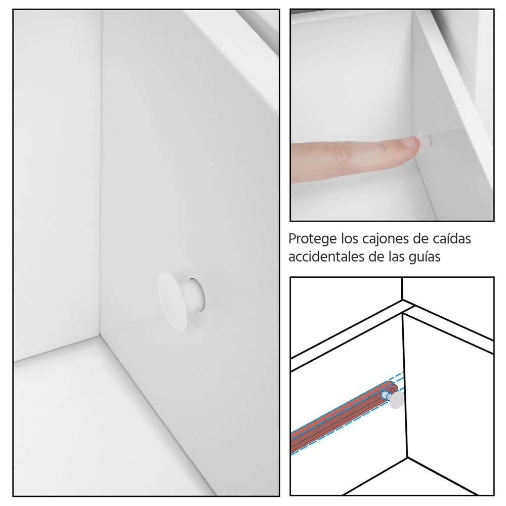 Yaheetech Mueble Almacenamiento de Baño Auxiliar Madera Blanco 81×30×81,5cm | Armario con Cajones y Estantes Ajustables Armario de Baño para Sala de Estar MDF