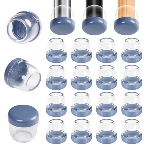 Chair Sliders for Carpeted Floors,16 Pcs Chair Glides Round Furniture Sliders Carpet,Chair Leg Floor Protectorst,Make Furniture Glides Move Easy(Fit 0.75-1', Clear)