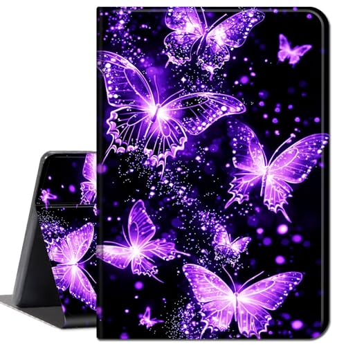 Case for Samsung Galaxy Tab S9/ S9 FE 5G Tablet Case,Slim Lightweight Smart Shell Stand Cover with Auto Wake/Sleep Case for Galaxy Tab S9 FE 10.9"/ S9 11",Glitter Purple Butterfly