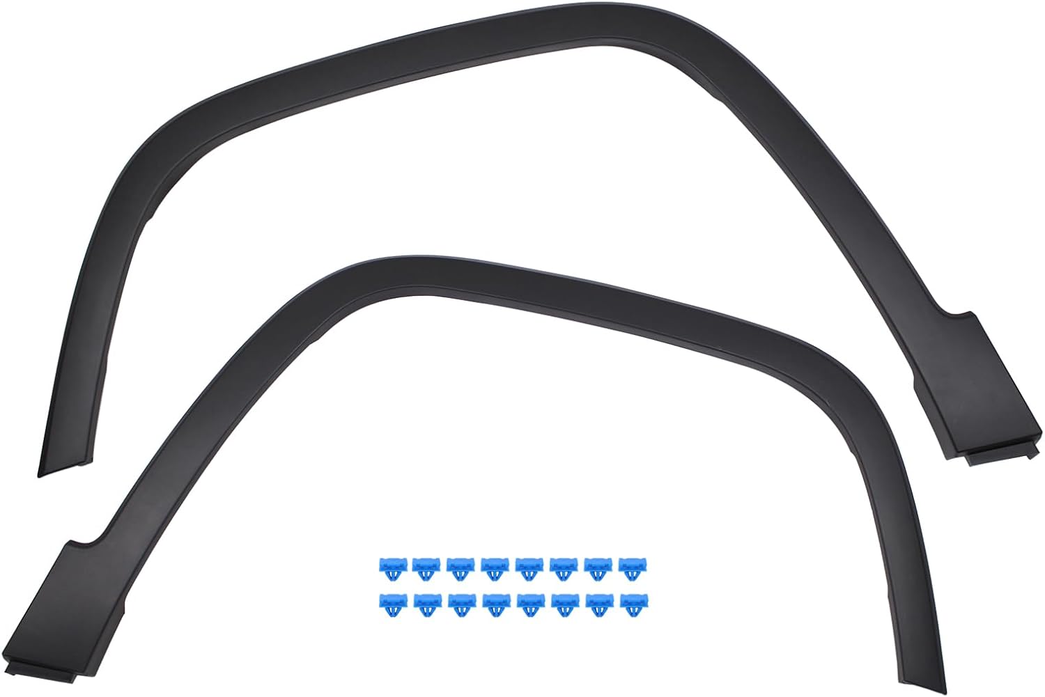 Front Driver and Passenger Side Wheel Fender Flare Molding with Clips for Jeep Cherokee 2014-2018