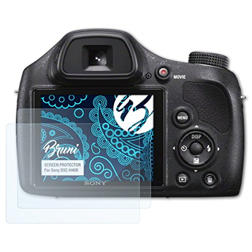Bruni Película Protectora para Sony DSC-H400 Protector Película, Claro Lámina Protectora (2X)