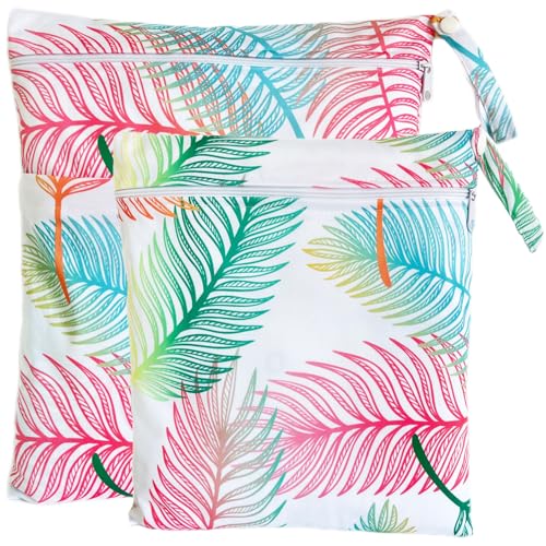 TRASUN Wetbag Kindergarten Nasstasche Windel Taschen Schwimmsachen Nassbeutel Nasse und Trocken Wickeltasche 2er Wasserdicht Waschbar… – Ansicht 1
