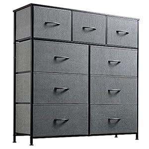 WLIVE 9-Drawer Dresser, Fabric Storage Tower for Bedroom, Nursery, Entryway, Closets, Tall Chest Organizer Unit with…