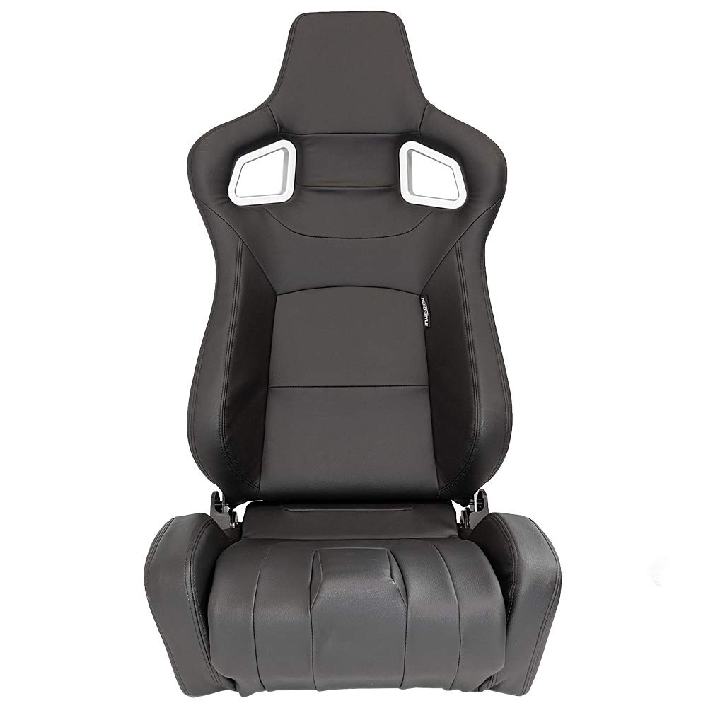 Sedile Sportivo 'RS6-II' - Finta pelle Opaco Nero - reclinabile doppia regolazione - incl. Slitte