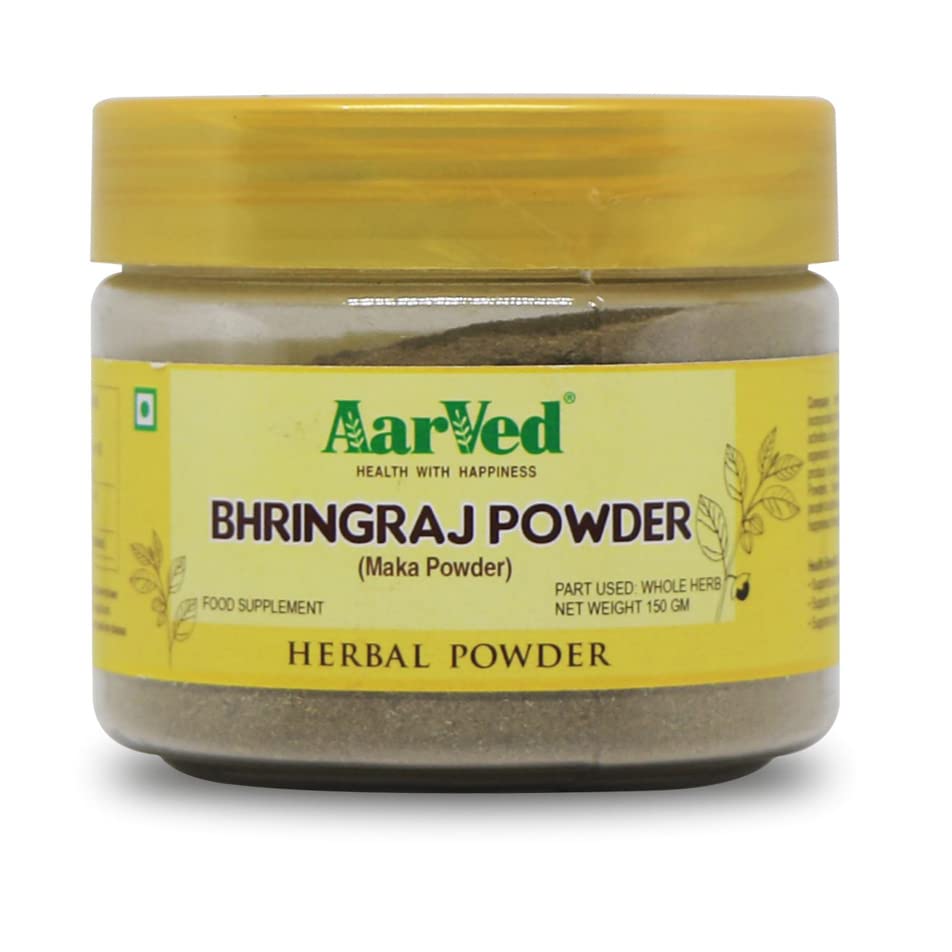 AarVed Organic Bhringraj Powder for Hair Growth (150g, Pack of 1) Pure Ayurvedic Herb No Parabens, No Gluten & No Additive- Internationally Certified-picture-10