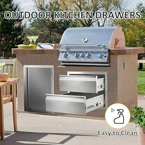 Outdoorkitchendrawers18wx15hx23dflushmountdoublelayerbbqdrawersstainlesssteelbuiltin2drawerforoutdoorkitchenislandpatiogrillstation Urban Country Home Decor Outdoor kitchen drawers 18 w x 15 h x 23 d flush mount double layer bbq drawersstainless steel built in 2 drawer for outdoor kitchen island patio grill station urban country home decor