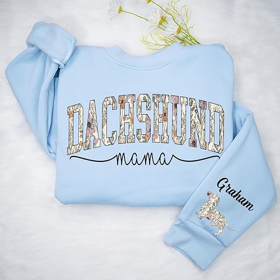 Custom Dog Mom Sweatshirt – Floral Wildflower Design, Cottagecore Style Gift for Pet Lovers, Cozy Dog Mama Top4