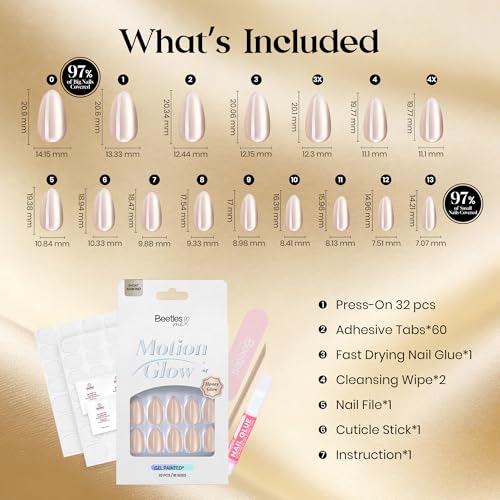 32-Pc Beetles Motion Glow Cat Eye Short Almond Press-On Nails Kit (various) 3.59 w/ S and S + Free Shipping w/ + 55% Off Code 713HICWD - image 5