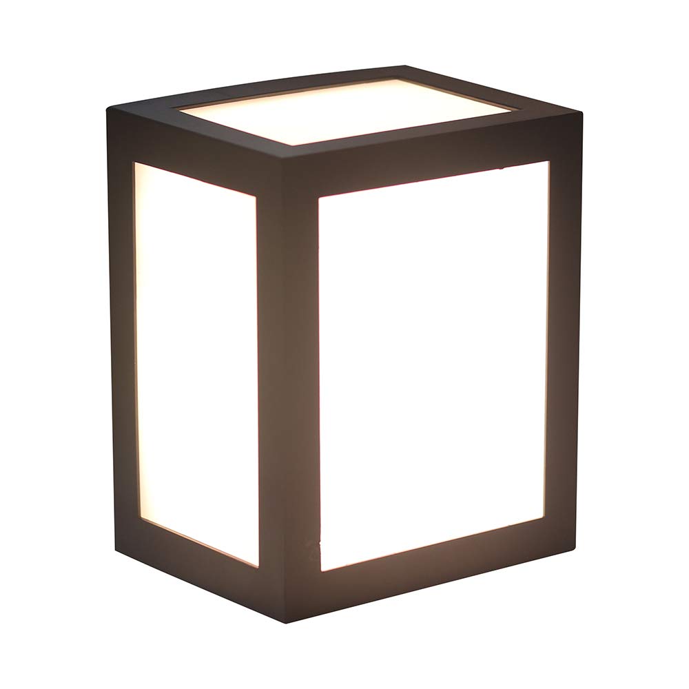 V-TAC Modern Outdoor, IP65 Waterproof Black Frame Wall Lamp for Garden Garage Hallway Gate, 12W 6400K Soft White Light, PC, 12 W