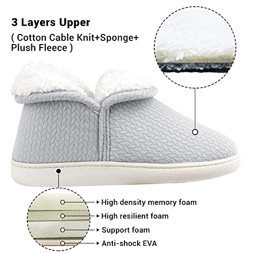 Womens Warm Bootie Slippers Comfy Memory Foam Plush Fleece Winter Indoor House Shoes3