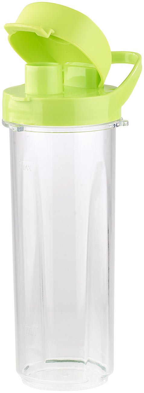 Rosenstein & Söhne Zubehör zu Smoothie Bereiter: Mix- & Trinkbecher für Smoothiemixer BR-500, 500 ml, 3er-Set (Drink-Mixer, Shaker, Flaschen)