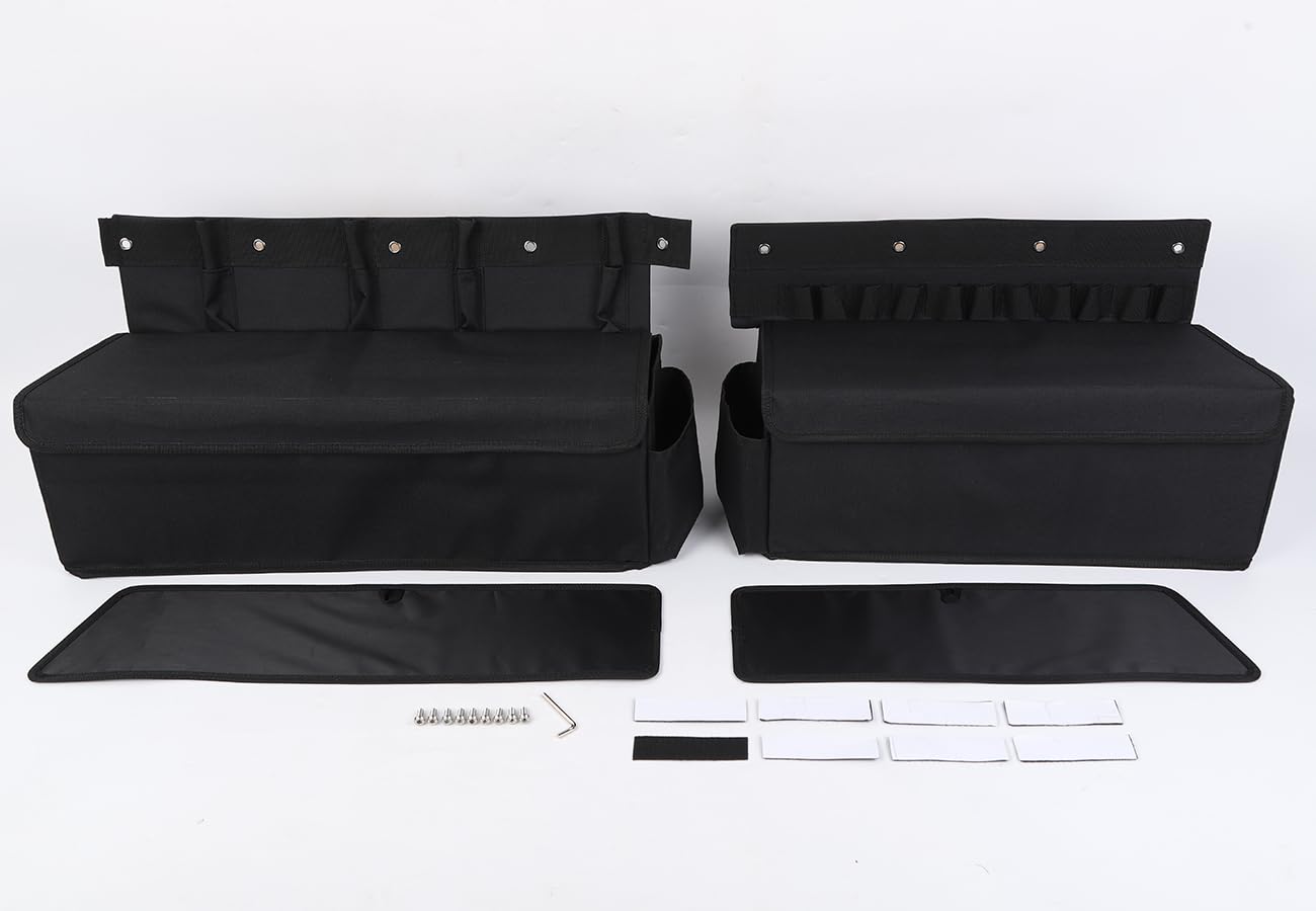 Organizzatore per bagagliaio laterale dell'auto con viti antiscivolo, borse per bagagliaio in PVC e tessuto Oxford 2 pezzi per Jimny 2019-2024