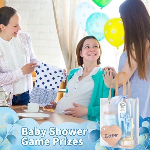 68Pcs Baby Shower Prizes for Game Winners Gifts Wedding Bridal Shower Gifts Including Glass Cans Notebooks Soy Candles Hair Clips for Baby Shower Wedding Bridal Shower Game Prizes (6, Blue)