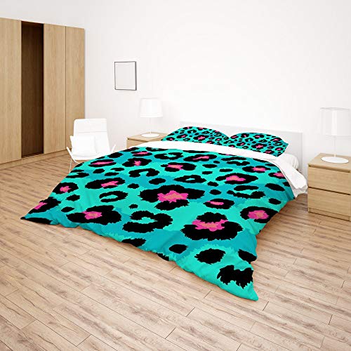 Parure de lit léopard vert en polyester simple et doux pour chambre moderne - 5