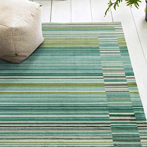 Decomall 8'X10' Striped Area Rug Modern Geometric Carpet Multi Color For Living Room Bedroom #TOP1