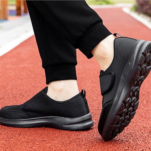 Men's Women's Mesh Round Toe Hook and Loop Loafers with Arch Support Casual Breathable Slip-On Orthopedic Sneakers Comfort Walking Shoes Lightweight Knitted Cushion Running Tennis Gym3