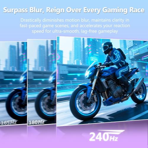 Image of Z-Edge 24 inch 240Hz 165Hz Gaming Monitor, FHD 1080p, MPRT 1ms, IPS Monitor Gaming, 350nits, 16.7M Colors, 99% sRGB, UG24PJ Frameless Bezel, DP x1, HDMI x1(White)
