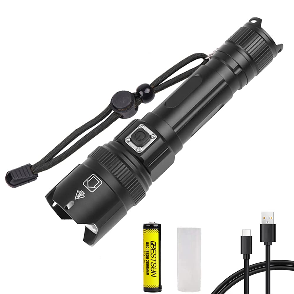 Lampe Torche LED Glarylight – Haute Lumens, Batterie 5000mAh, IPX7 – Rechargeable