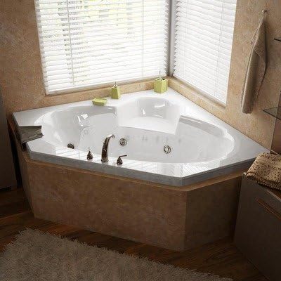 Curacao 60 x 60 x 23" Corner Air and Whirlpool Jetted Bathtub Color/Trim / Tile Flange / Pump: White / Polished Brass / No / Yes / Left / Right