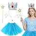 Atcarmor Princess Costume Set for Women Adult Princess Accessories Crown Tutu Skirt Gloves Earrings Brooch for Halloween Cosplay (Princessoutfit00A2)