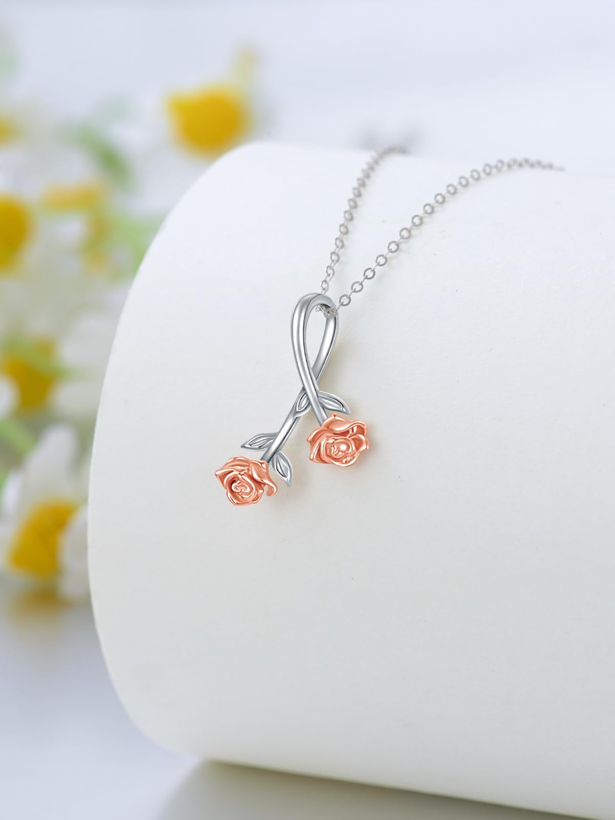 14 Karat Massivgold Blume/Sonnenblume/Rose/Tulpen-Halsketten für Frauen, Goldblumen-Anhänger, Halskette, Schmuck, Geschenke für sie, Mutter, Ehefrau, Freundin, Jahrestag, Valentinstag, Weihnachten