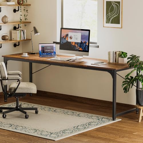 Image of Huuger Computer Desk, 86.6 Inch Home Office Desk