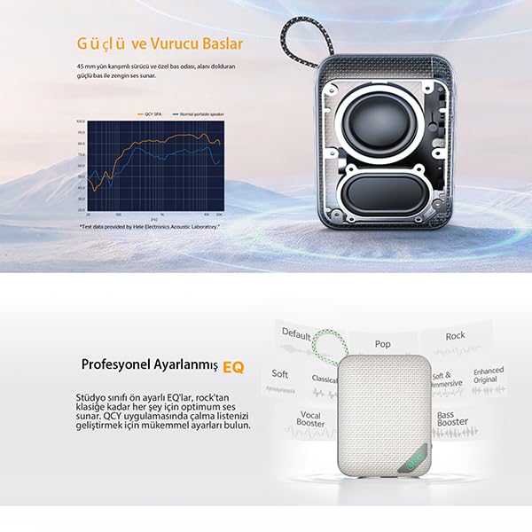 Two QCY SP2 speakers paired for TWS