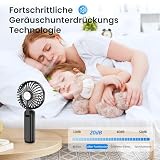 POIFL Mini wentylator, przenośny wentylator 4000 mAh, 6-biegowy cichy wentylator USB, 24 godziny autonomii, składany wentylator biurkowy do biura, podróży, na zewnątrz, na zajęcia (czarny)