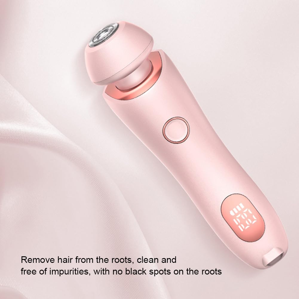 Epilatore elettrico da donna 2 in 1, rasoio elettrico senza fili, portatile, indolore, per viso e bikini, rosa