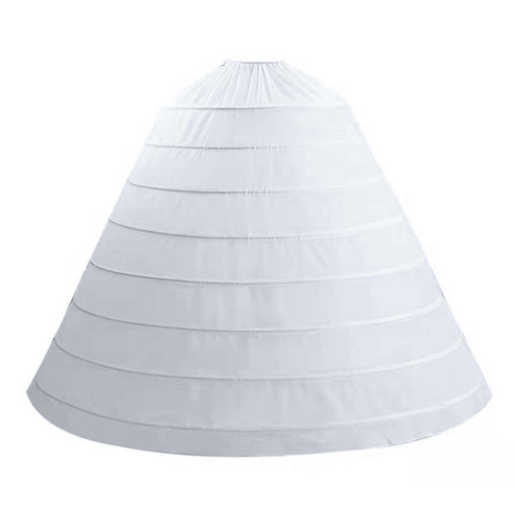 Azidweryq Unisex White Petticoats For Women Under Dress, 8 Hoops Petticoat Skirt, Adjustable Waistband Crinoline Underskirt For Wedding Ball Gown Ceremony Prom Hoop Skirt For Women