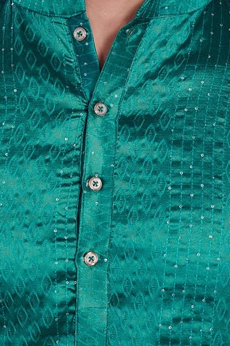 Image of DIVISIVE Men's Jequard Embroidered Art Silk Slim Fit Only Kurta