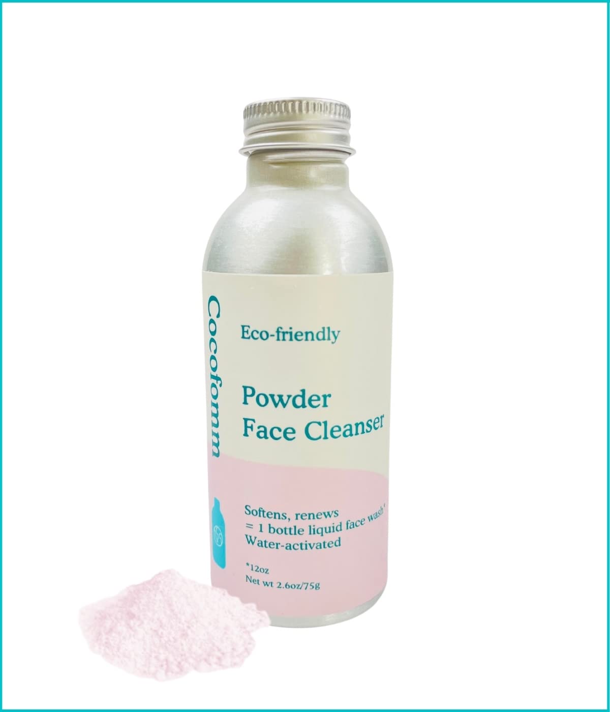 Cocofomm Ultra Gentle Powder Face Cleanser All Natural, Plastic Free, Made in USA