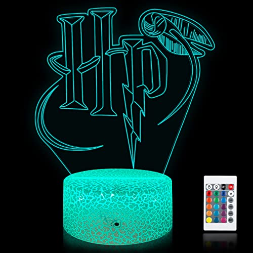 Harry Potter - harry potter gadget - Lampada notturna 3D a illusione con luci LED acriliche RGB che cambiano colore per la decorazione della camera da letto dei bambini