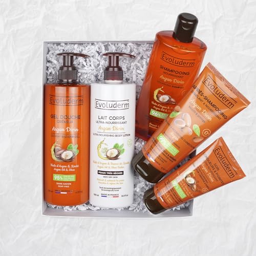 Coffret Cadeau Corps et Cheveux Argan EVOLUDERM Box Idéal Noël - 2