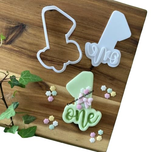 Tagliabiscotti.it - Cookies Cutter Tagliabiscotti scritta "" ONE "" numero 1 - Primo Compleanno - 8cm x 5,2cm, NMR-S-03-01-08