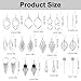 12 Pairs Silver Drop Dangle Earrings Boho Fashion Jewelry Vintage Statement Boho Bohemian Long Earrings Trendy Stuff Holiday Festive Gift for Women Birthday Party Wedding Party Prom Decorations