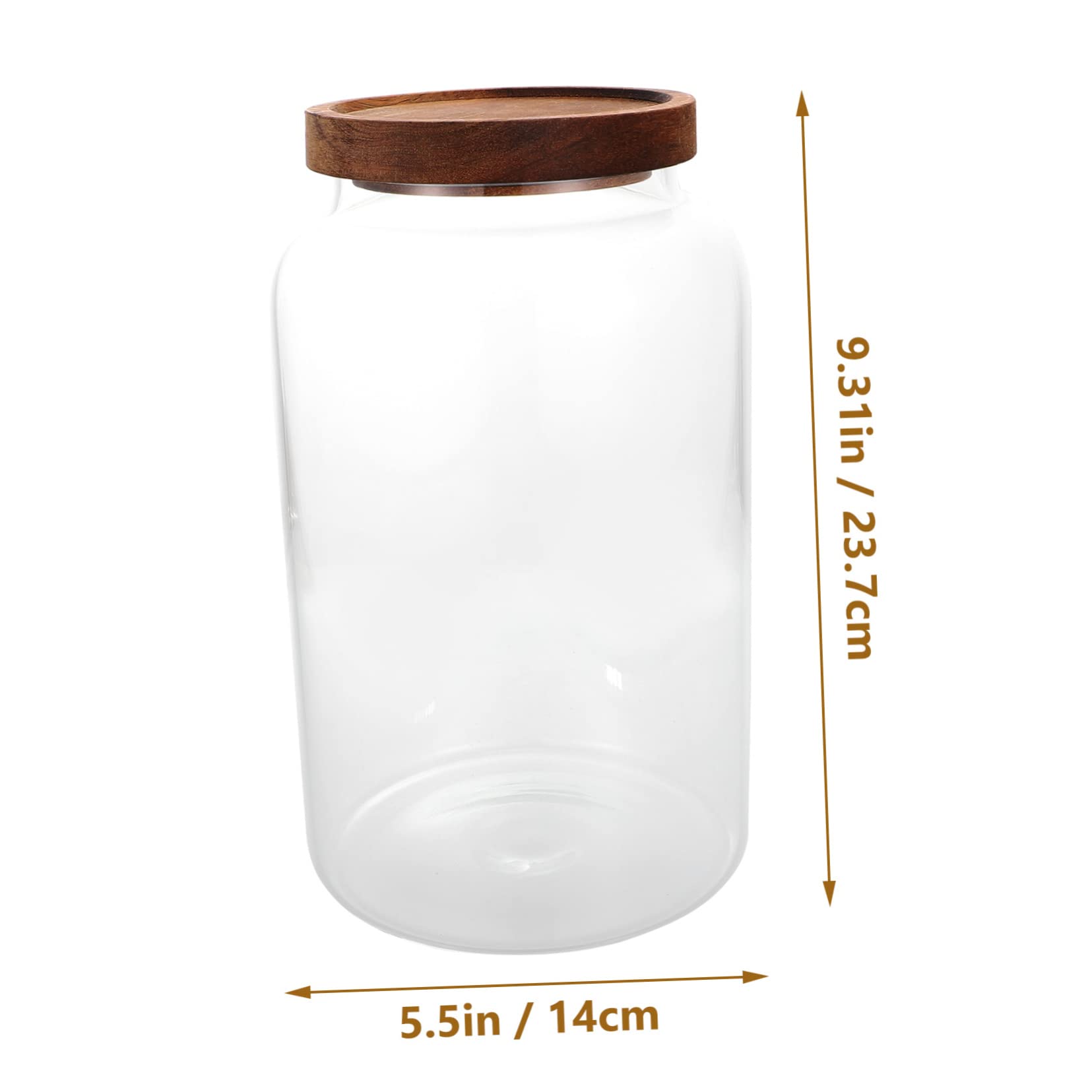 SOLUSTRE Luftdichter 2,8l Aufbewahrungsbehälter aus Glas mit Holzdeckel für Küche und Desktop zur Aufbewahrung von Getreide Mehl und Nahrung mit Feuchtigkeitspräventiver Funktion