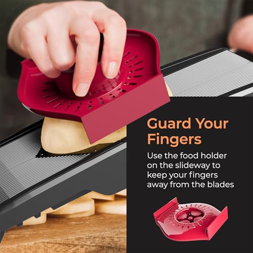 Mueller Austria Mandoline Slicer for Kitchen, Adjustable Vegetable Chopper, Fruit, Cheese Grater, Potato Chips Slicer - Black - Thumbnail 5