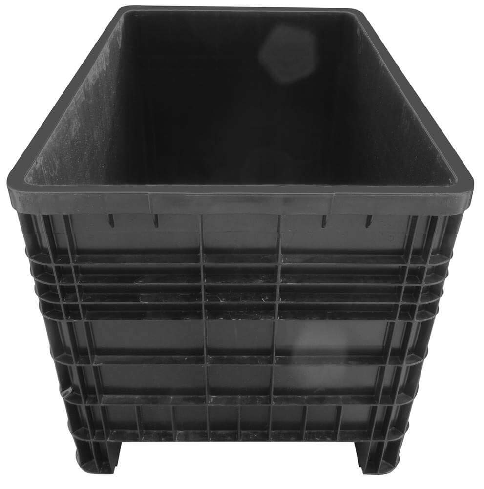 Cassa pallet in plastica (HDPE riciclato) 2 traverse, Mis. 1200 L x 800 P x 800 H mm, portata 250 Kg, volume 530 Lt