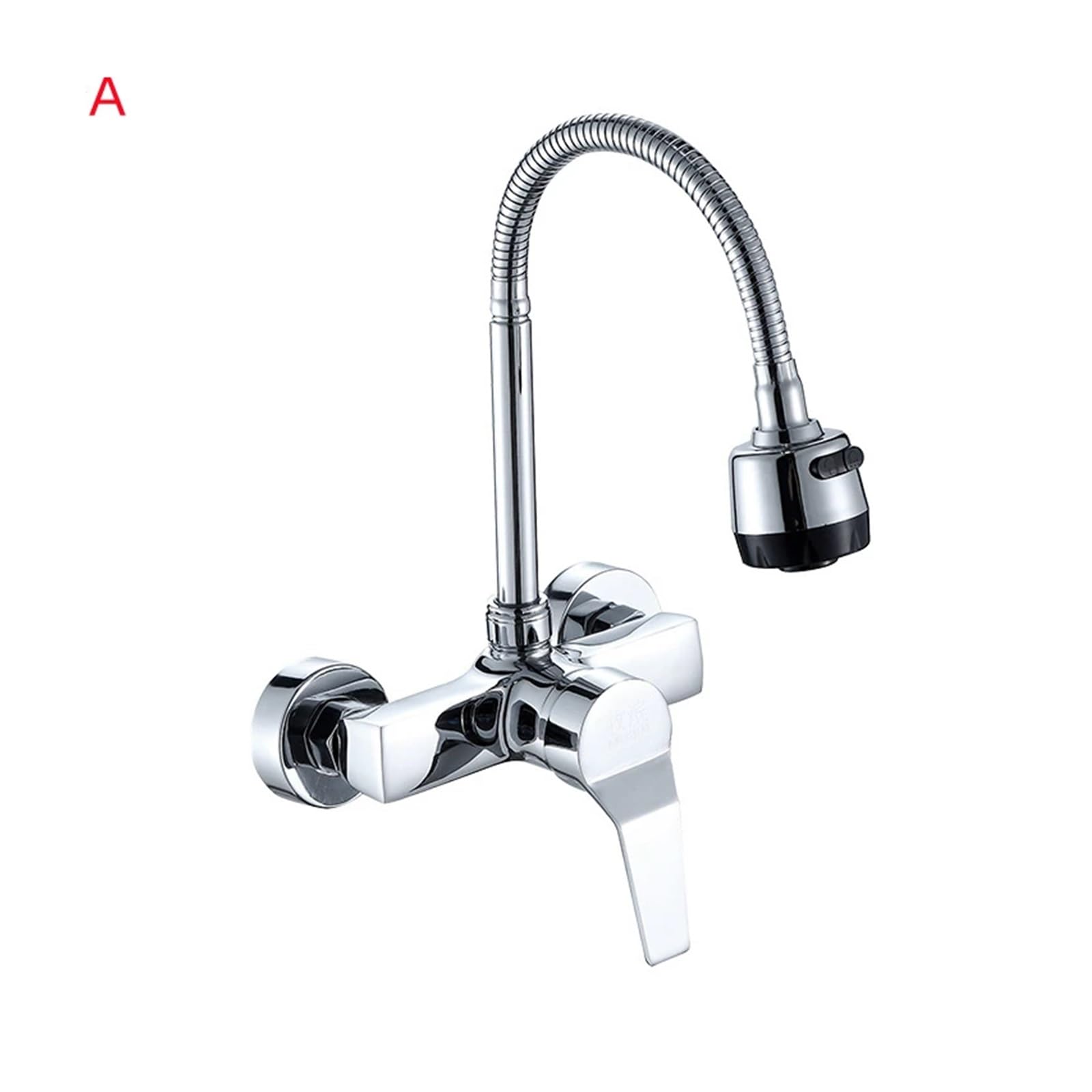 Grifo mixto de agua de latón cromado de alta durabilidad en pared para fregadero de verduras