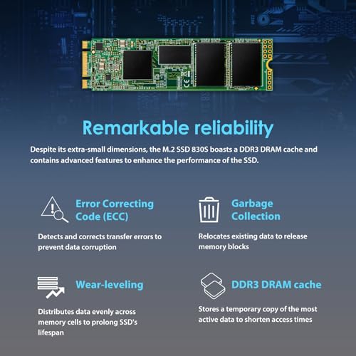 Image of Transcend 128GB MTS830S M.2 SATA III 2280 SSD, Dram Cache, B+M Key