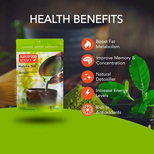 Té Matcha 12 paquetes individuales en polvo orgánico miniatura 5