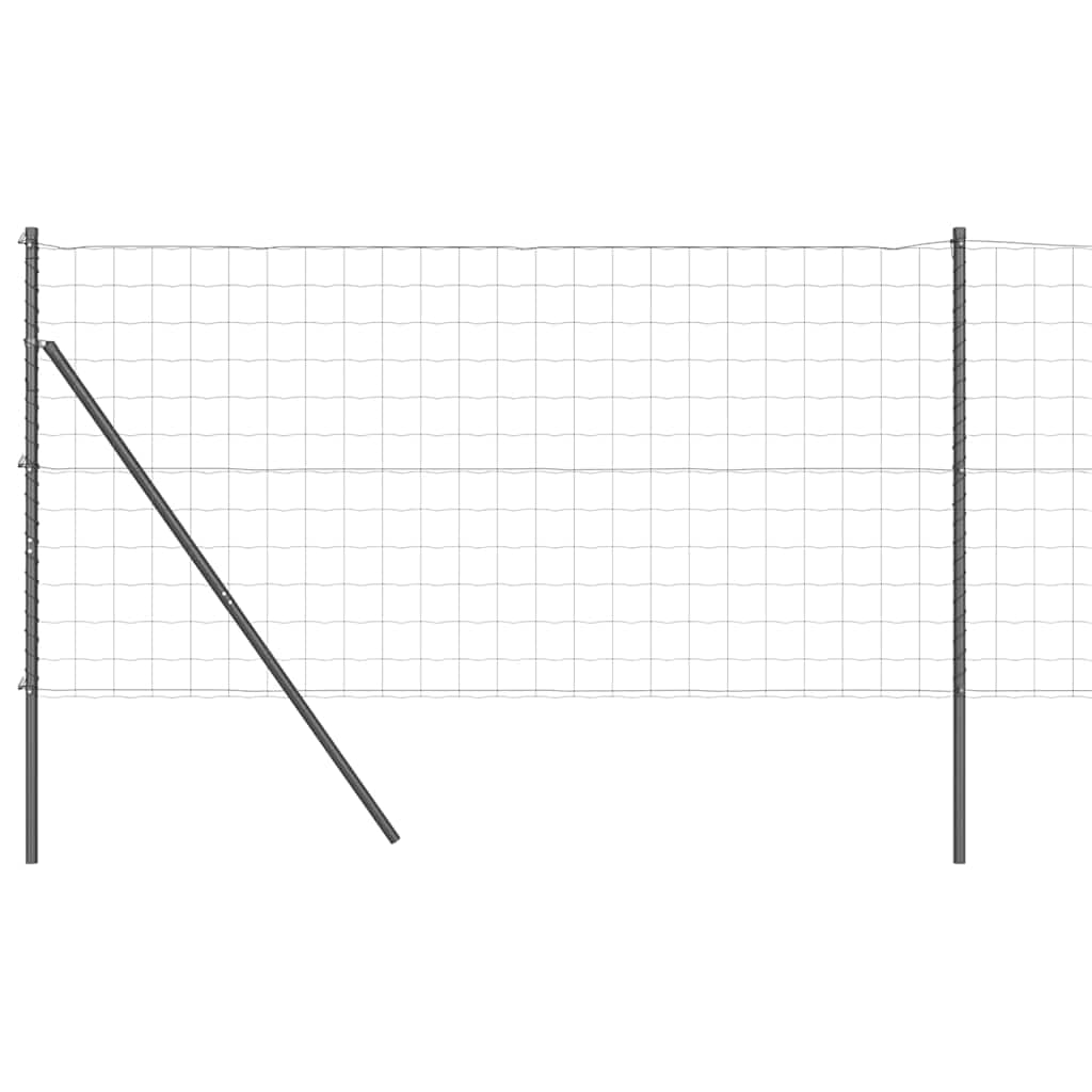 Steel Garden Fence with Posts Grey 1 x 25 m Outdoor Panel Set Weather Resistant for Backyard Terrace Pet Enclosure Modern Boundary Kit