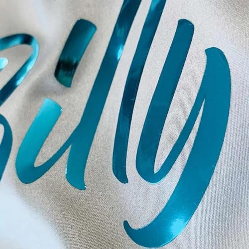 Image of BLUE FOIL | HTV Vinyl Rolls | Heat Transfer Vinyl | 20inch x 40inch | PU for Shirts | Metallic Finish | Soft Touch | Stretchable | Iron on Vinyl for Cricut & Cameo | Easy to Cut & Weed