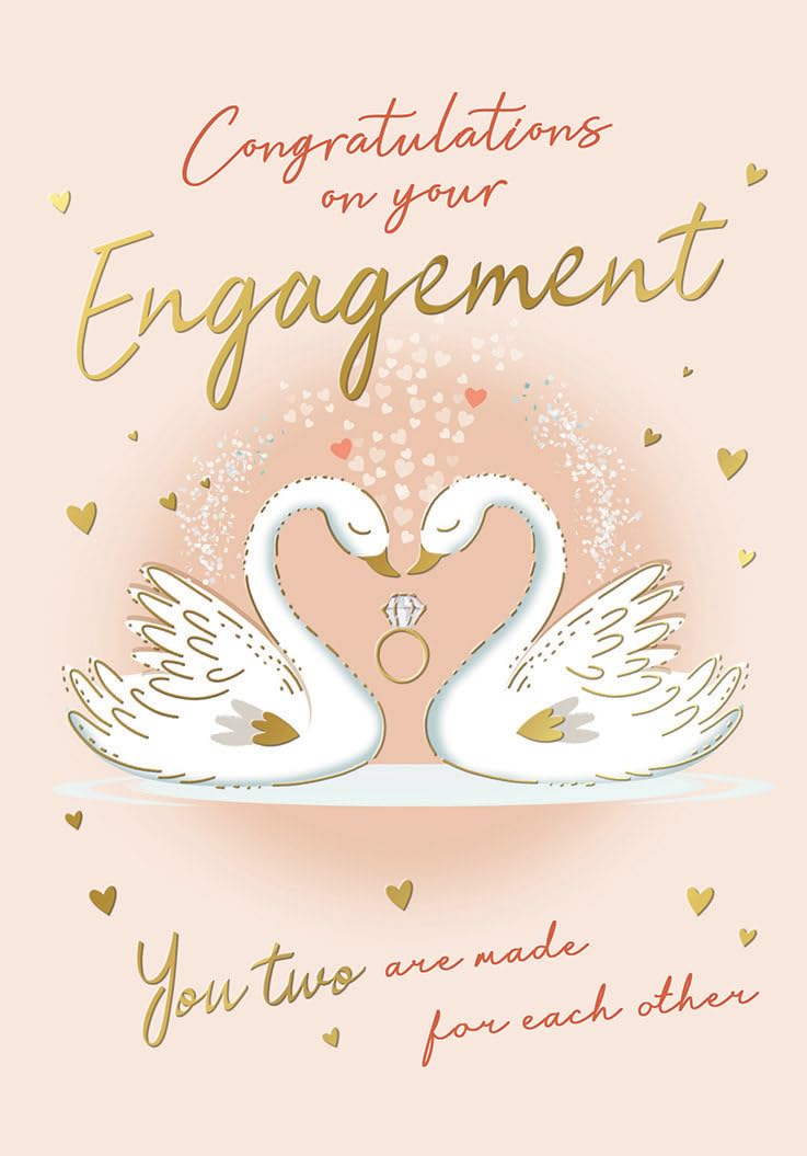 Piccadilly Greetings Engagement Card, Congratulations on Your Engagement - 7 x 5 inches