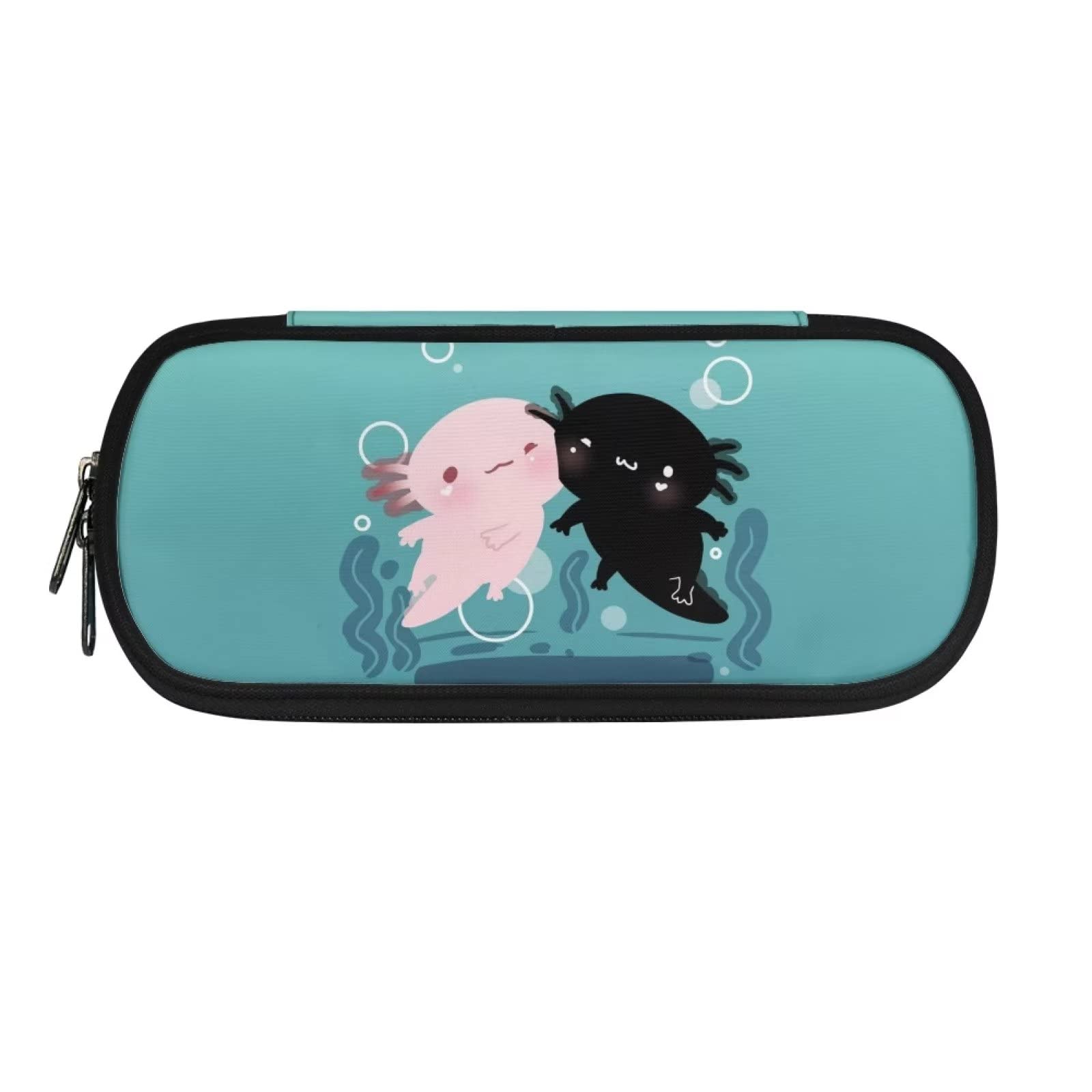 Showudesigns Axolotl Couple Pencil Pouch for Girls Boys Pencil Box Durable Cosmetics Bag Suitable Gifts for Kids Stationery Storage Case Back to School Pencilbox — image 1