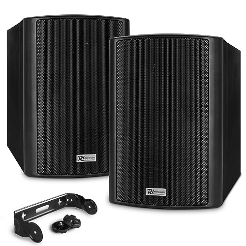 Power Dynamics BC65V - Lautsprecher Set 150 Watt, 100 Volt, 8 Ohm Innen- und Außenlautsprecher, Lautsprecher Boxen IP56, 2 Wege Speaker, In- Outdoor Speaker, Installationslautsprecher Schwarz