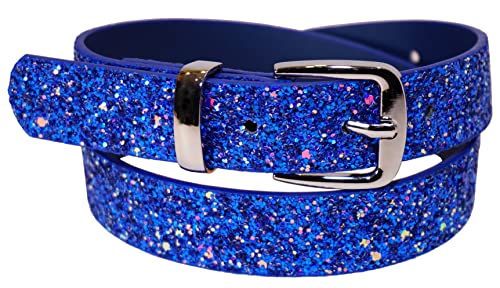 EANAGO Ceinture végétalienne <CRYSTAL DE GLACE> pour enfants - ceinture à paillettes - ceinture moderne pour enfants d'environ 5 à 14 ans - ceinture pour enfants filles - children´s belt Cover